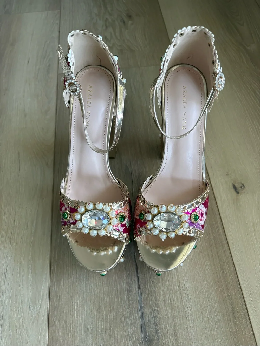 Azalea Wang Cici Embellished Platform Heels | NEW in box